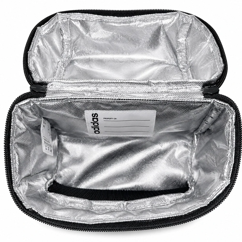 Adidas | Insulated Lunch Bag | Black | Dual Compartment | Clip Handle